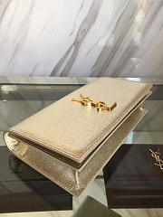 YSL MONOGRAM KATE Clutch Crinkled Metallic Gold 4958 25cm  - 3