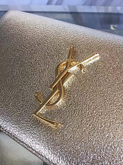 YSL MONOGRAM KATE Clutch Crinkled Metallic Gold 4958 25cm  - 2
