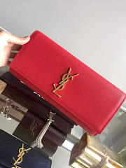 YSL MONOGRAM KATE Clutch GRAIN DE POUDRE EMBOSSED LEATHER 4960 27cm  - 4