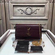 YSL MONOGRAM KATE IN EMBOSSED CROCODILE SHINY 4968 24cm  - 1