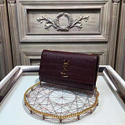 YSL MONOGRAM KATE IN EMBOSSED CROCODILE SHINY 4968 24cm  - 5