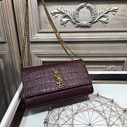 YSL MONOGRAM KATE IN EMBOSSED CROCODILE SHINY 4968 24cm  - 4