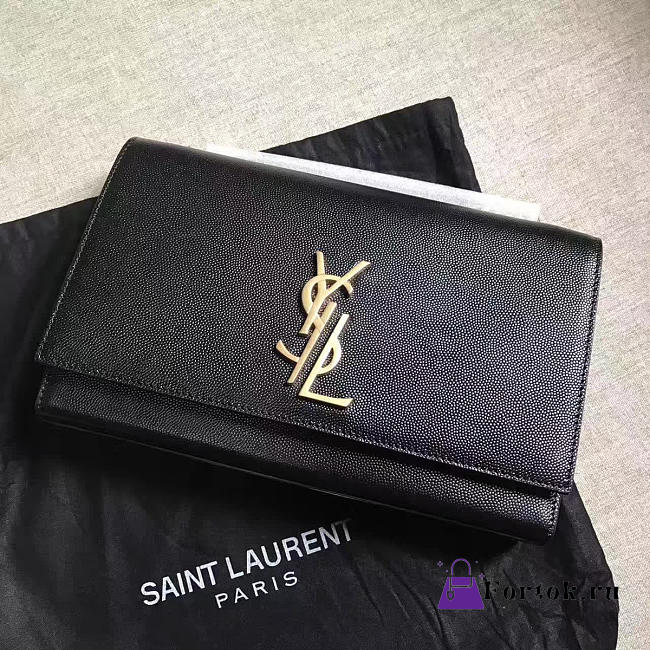 YSL MONOGRAM KATE GRAIN DE POUDRE EMBOSSED Black 4969 24cm  - 1