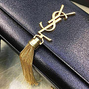 YSL MONOGRAM KATE Gold Tassel Black Leather 5059 24cm - 5