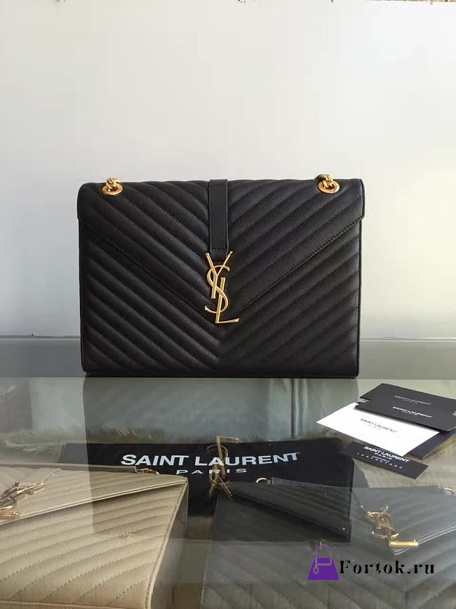 YSL MONOGRAM College Black Hardware Gold 5084 31cm - 1