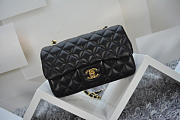 CHANEL Lambskin Leather Flap Bag Gold / Silver Hardware Black 20cm - 4