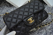 CHANEL Lambskin Leather Flap Bag Gold / Silver Hardware Black 20cm - 5