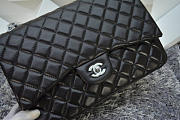 CHANEL Lambskin Leather Flap Bag Gold / Silver Hardware Black 33cm  - 3