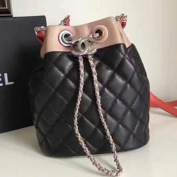 Chanel Small Drawstring Bucket Bag in Black A93730 21cm