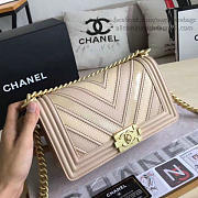Chanel Chevron Quilted Medium Boy Bag Beige VS03308 25cm - 5