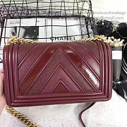 Chanel Chevron Quilted Medium Boy Bag Burgundy A67086 25cm - 2