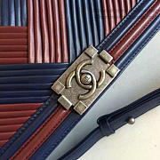 Chanel Medium Chevron Lambskin Quilted Boy Bag Red&Blue A13044 25cm - 3
