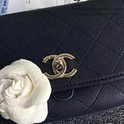 Chanel Grained Calfskin Caviar Stitched Shoulder Bag Blue A92949 VS09430 - 6