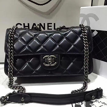 Chanel Quilted Calfskin Perfect Edge Silver Black A14041 26.5cm