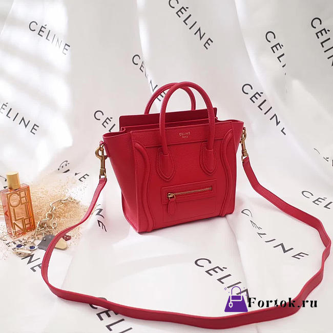 Celine Leather Nano Luggage  Z999 20cm - 1