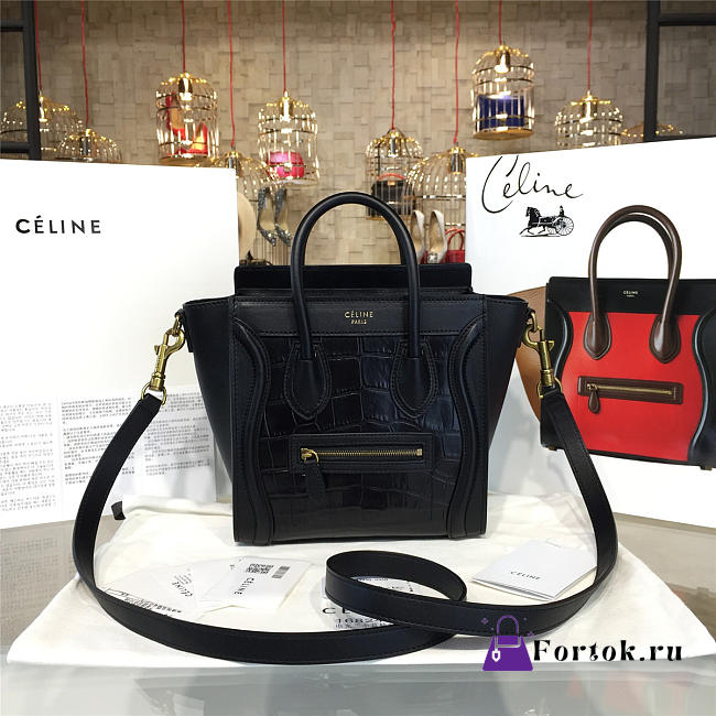 Celine Nano Luggage  Leather Shoulder Bag Z1025 20cm - 1