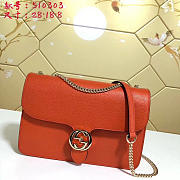 Gucci GG Flap Shoulder Bag On Chain Orange 510303 28cm - 1