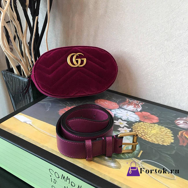 Gucci Marmont Pocket 2634 Red Wine 18cm - 1