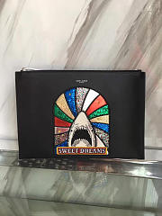 YSL Monogram Clutch Black 30cm  - 1