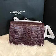 YSL SUNSET Chain Wallet Crocodile Embossed Shiny 4841 17cm  - 3