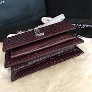 YSL SUNSET Chain Wallet Crocodile Embossed Shiny 4841 17cm  - 4