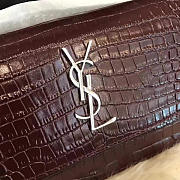 YSL SUNSET Chain Wallet Crocodile Embossed Shiny 4841 17cm  - 5