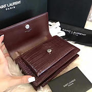YSL SUNSET Chain Wallet Crocodile Embossed Shiny 4841 17cm  - 6