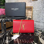 YSL MONOGRAM KATE GRAIN DE POUDRE EMBOSSED Red 4953 24cm - 1