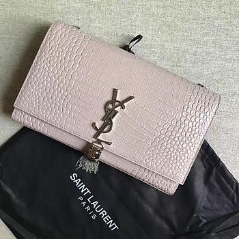 YSL MONOGRAM KATE Tassel Crocodile Leather 4957 24cm 