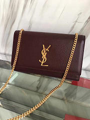 YSL MONOGRAM KATE IN GRAIN DE POUDRE EMBOSSED LEATHER 5018 24cm  - 1