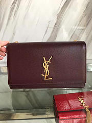 YSL MONOGRAM KATE IN GRAIN DE POUDRE EMBOSSED LEATHER 5018 24cm  - 5