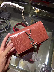 YSL MONOGRAM KATE BAG WITH LEATHER TASSEL Orange 5034 17cm - 5