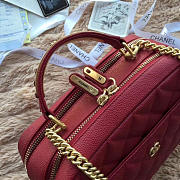 Chanel Bowling Bag Jersey & Gold-Tone Metal red Wine A69924 24cm  - 2
