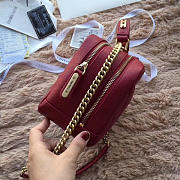 Chanel Bowling Bag Jersey & Gold-Tone Metal red Wine A69924 24cm  - 6