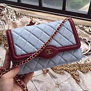 Chanel Lambskin Mini Chain WALLET Blue A81024 19.5cm - 1