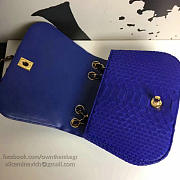 Chanel Snake Embossed Flap Shoulder Bag Blue A98774 20cm - 4