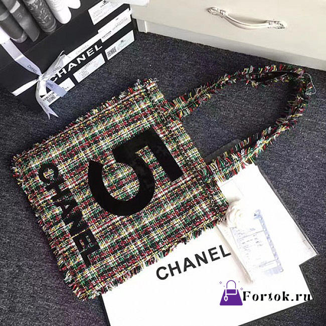 Chanel Tweed Large Shopping Bag A91557 39cm - 1