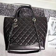 Chanel Caviar Quilted Lambskin Shopping Tote Bag Black 260301 30cm - 1