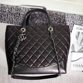 Chanel Caviar Quilted Lambskin Shopping Tote Bag Black 260301 30cm