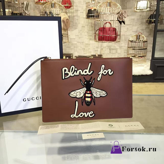 Gucci GG Leather Clutch Bag Z08 30cm  - 1