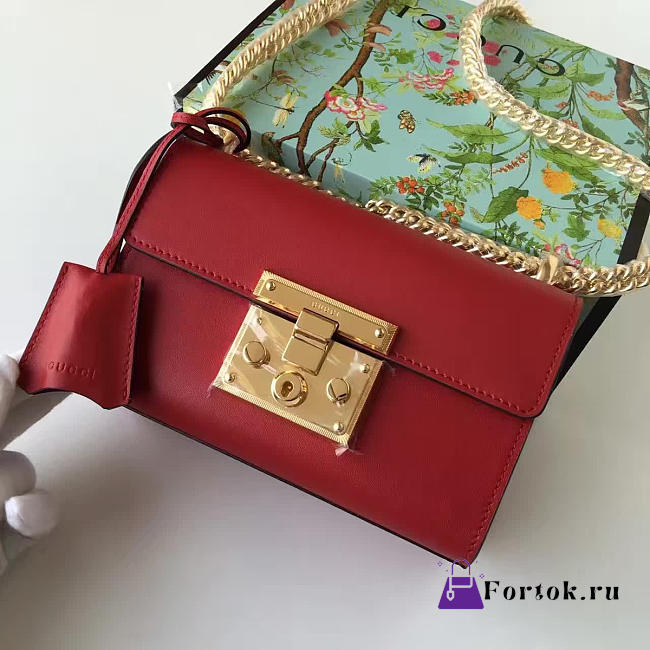 Gucci GG Leather Padlock Red 2395 20cm - 1