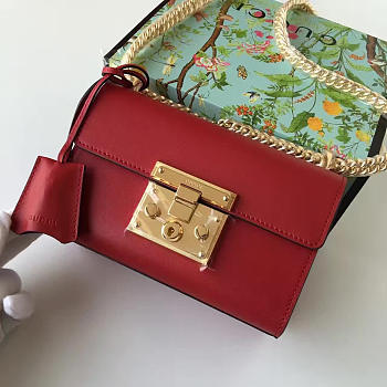 Gucci GG Leather Padlock Red 2395 20cm