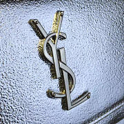 YSL SUNSET MONOGRAM Small Crinkled Metallic Silver 19cm  - 5