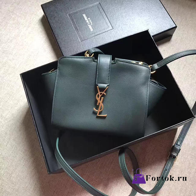 YSL toy Cabas Crossbody Leather Mallard Green 4827 16cm  - 1