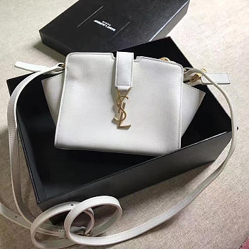 YSL Toy Cabas Crossbody Leather White 4855 16cm 
