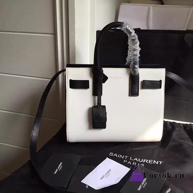 YSL Classic Sac-De-Jour Nano Black and White 4909 22cm  - 1