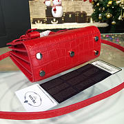 YSL Sac-De-Jour Nano Crocodile Embossed Shiny Red 4920 21.5cm - 3