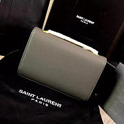 YSL MONOGRAM KATE Gold Tassel Smooth Leather Gray 4979 17cm - 5