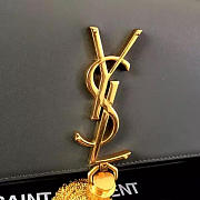 YSL MONOGRAM KATE Gold Tassel Smooth Leather Gray 4979 17cm - 2