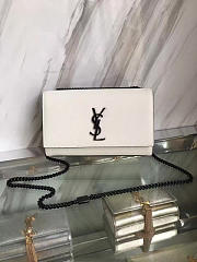 YSL MONOGRAM KATE IN GRAIN DE POUDRE EMBOSSED White 5012 24cm  - 6